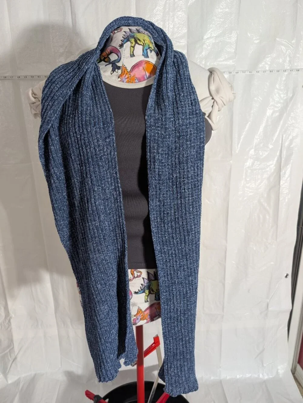 3 Piece Winter Knit Set Blue Beanie, Scarf, Gloves Unisex One Size